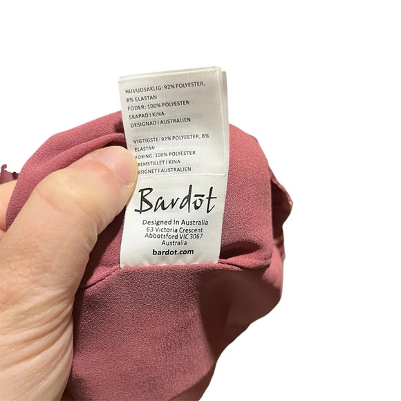 BARDOT ~ Dusty Pink Velvet Ribbed Mini Dress Sz 4 XS - Picture 7 of 12